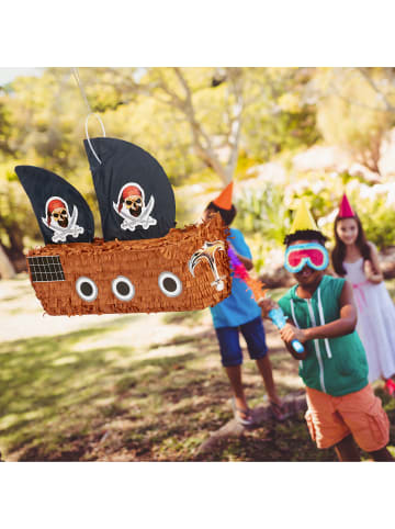 relaxdays 291tlg. Pinata Set "Piratenschiff" in Bunt