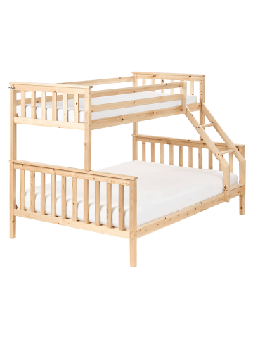 Beliani Hochbett BIERNE in Braun - (W) 149 x (H) 150 x (L) 210 cm