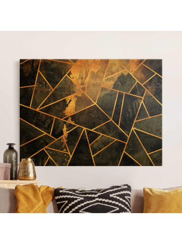 WALLART Leinwandbild Gold - Onyx mit Gold in Schwarz