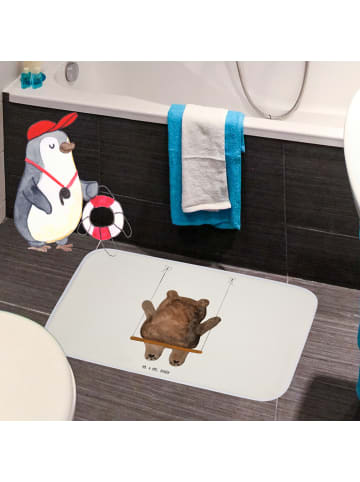Mr. & Mrs. Panda Badezimmerteppich Bär Schaukel ohne Spruch in Weiß
