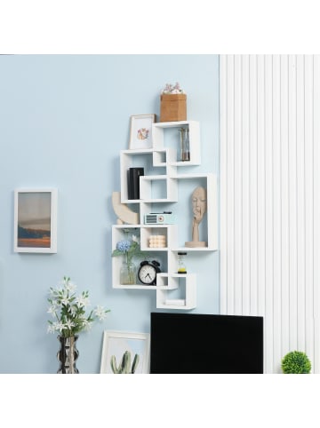 HOMCOM Schweberegal-49,5L x 10,2B x 86H cm-Weiß