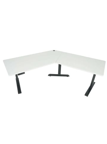 MCW Schreibtisch D40 120°, Weiß, anthrazit-grau