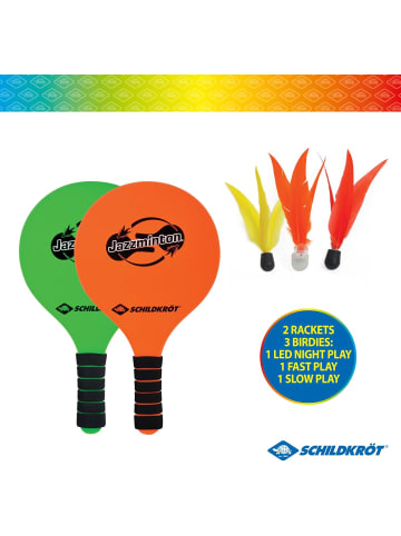 Schildkröt Jazzminton Set, 2 Schläger, 3 Birdies, LED Ball Beachball Set