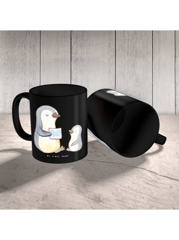 Mr. & Mrs. Panda milchkaffeetasse Training mit Logopädin mit Spruch in Schwarz