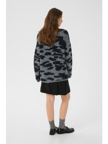 Cream Strickpullover CRElmas Loose fit in Greymelange and black animal