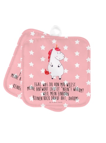 Mr. & Mrs. Panda topfhalter Einhorn Wut mit Spruch in Rot Pastell
