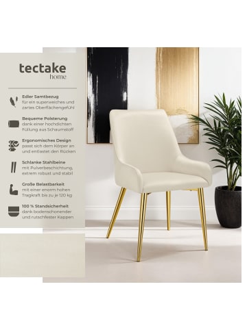 tectake Polsterstuhl in Samtoptik, gepolstert, 52 x 61 x 89 cm