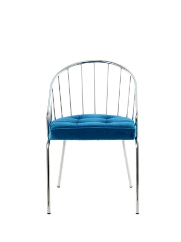 Kayoom Stuhl Palma in blau - chrom