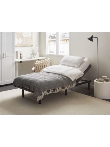 Beliani Elektrisch verstellbarer Lattenrost BRUNOY in Grau/Schwarz