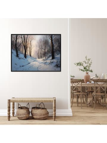 WALLARENA Bild mit Rahmen Wald in Beige
