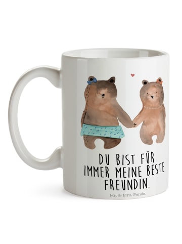 Mr. & Mrs. Panda Kaffeetasse Bär Freundin mit Spruch in Weiß