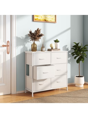 SONGMICS Kommode Bellah in Weiß - (B)76.7 x (H)73.7 x (T)30 cm