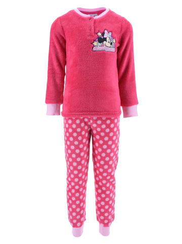 Disney Minnie Mouse 2tlg. Outfit: Schlafanzug Langarmshirt und Hose in Pink