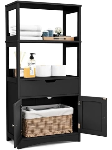 COSTWAY Hochschrank in Schwarz