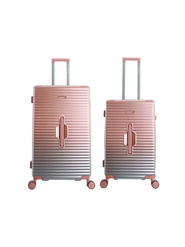 Saxoline SX Blue Elite Spinner Koffer Set Gr. M/L mit TSA-Zahlenschloss in pink gradient