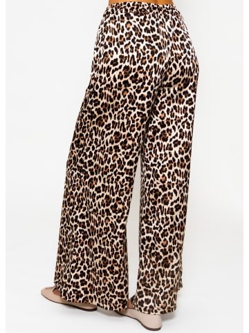 SASSYCLASSY Satin Leo-Print Hose in schwarz I braun