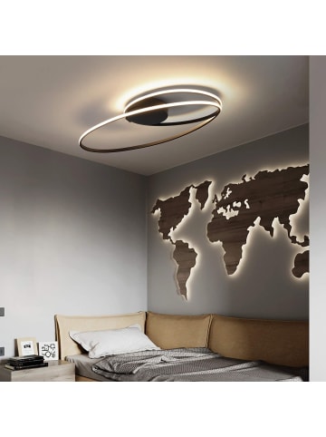 ZMH Deckenleuchte LED in schwarz Oval 3000K warmweiß 36W