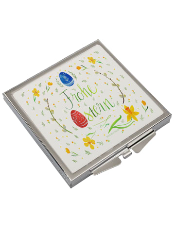 Mr. & Mrs. Panda Schminkspiegel Ostern Frohe Ostern mit Spruch in Weiß