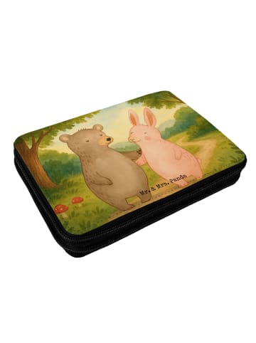 Mr. & Mrs. Panda Federmappe Bär und Hase Umarmen Design ohne Spruch in Weiß