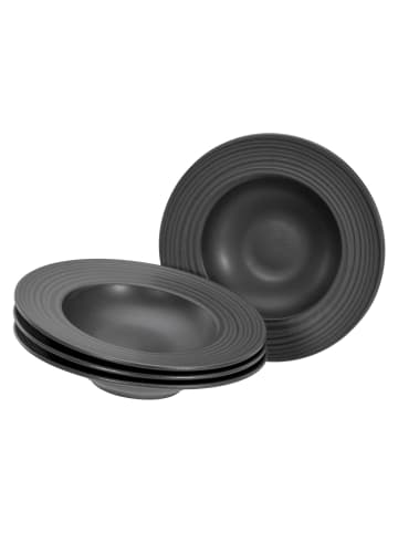CreaTable 4 er-Set 21821 Lava Stone black Teller Set in Schwarz-Grau