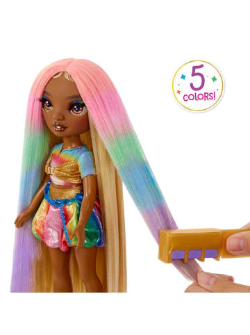 MGA Rainbow High Hair Chalk & Style Doll Meline 28cm Puppe Regenbogen Goldfarben 4+