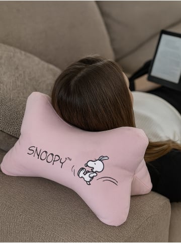 Snoopy Peanuts Snoopy Leseknochen Nackenkissen Lesekissen Kissen 40x20cm in rosa