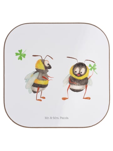 Mr. & Mrs. Panda Untersetzer für Gläser Hummeln Kleeblatt ohne S... in Weiß