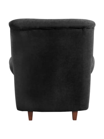 others HOCHLEHNSESSEL Katrin Bezug Veloursstoff Buche nussbaum dunkel / schwarz