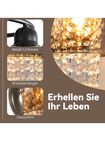 ZMH Deckenleuchte in Rauchgrau 3-flammige E27 Glas Flurlampe Kristall