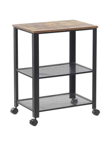 Beliani Servierwagen BOLZANO in Schwarz/Braun - (W) 60 x (H) 78 x (L) 40 cm