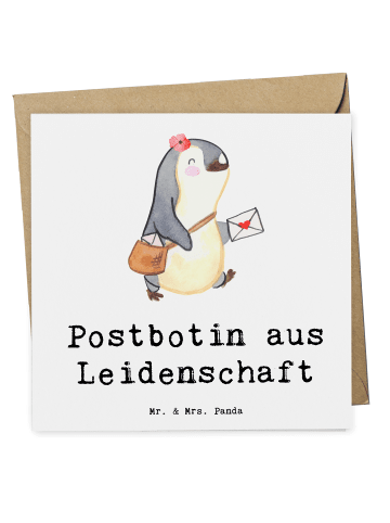 Mr. & Mrs. Panda Deluxe Karte Postbotin Leidenschaft mit Spruch in Weiß