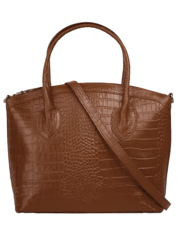 Cluty Handtasche echt Leder in cognac