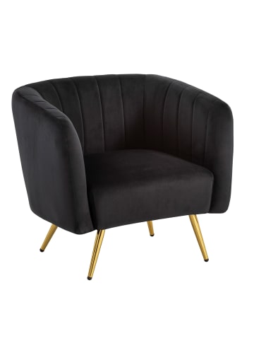 KADIMA DESIGN Loungesessel Samt Design Clubsessel mit Metallbeine,