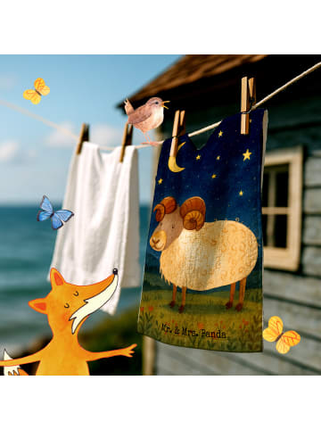 Mr. & Mrs. Panda Handtuch Sternzeichen Widder Design ohne Spruch in Weiß