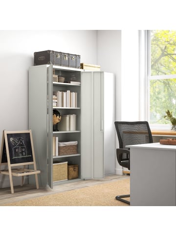 HOMCOM Aktenschrank-80L x 40B x 180H cm-Weiß