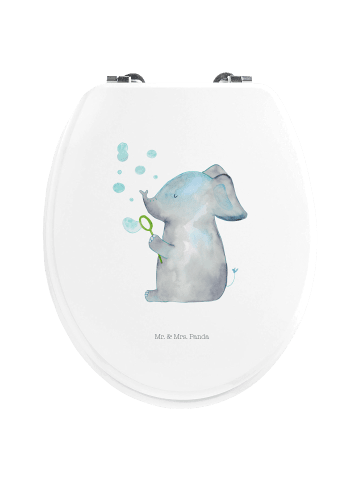 Mr. & Mrs. Panda Motiv WC Sitz Elefant Seifenblasen ohne Spruch in Weiß