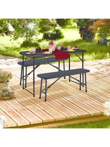 relaxdays 2 x Bierbank in Grau - (B)100 x (H)42 x (T)25 cm