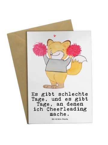 Mr. & Mrs. Panda Grußkarte Fuchs Cheerleader mit Spruch in Weiß