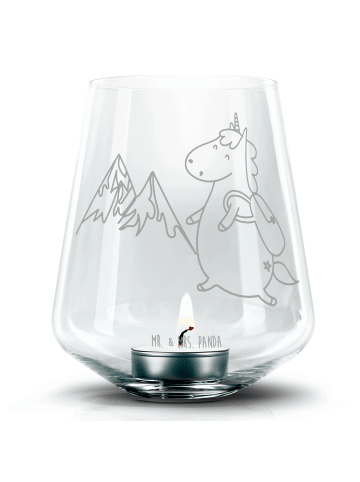 Mr. & Mrs. Panda Windlicht Einhorn Bergsteiger ohne Spruch in Transparent