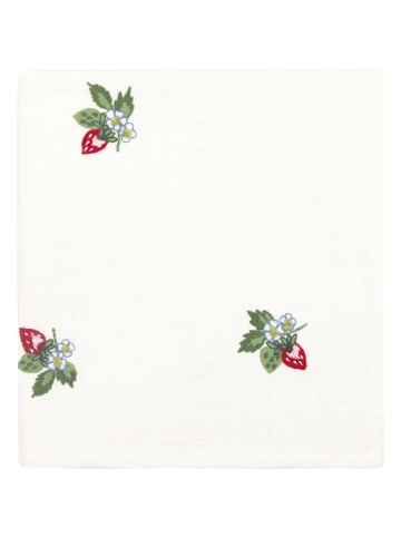Greengate Tischdecke BERRY Weiß mit Erdbeeren 150x150