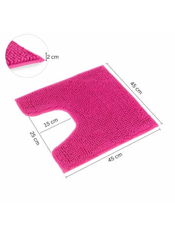 WohnDirect Badematte mit WC Ausschnitt PARIS in Pink