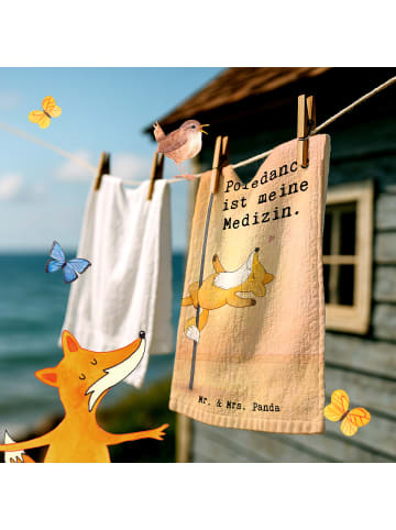 Mr. & Mrs. Panda Handtuch Fuchs PoledanZeichen Design mit Spruch in Weiß