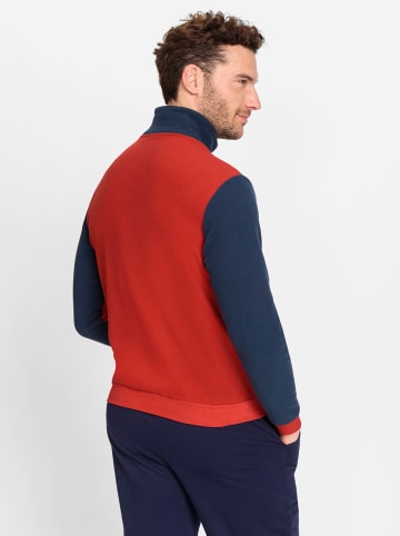 WITT WEIDEN Fleece-Shirt in dunkelblau-rot