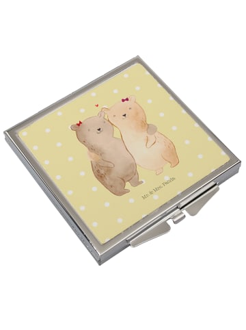 Mr. & Mrs. Panda Schminkspiegel Bären Schwestern ohne Spruch in Gelb Pastell