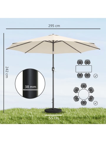 Outsunny Sonnenschirm,295cm x 295cm x 242cm,weiß
