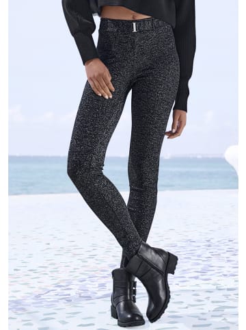 LASCANA Leggings in schwarz-silber