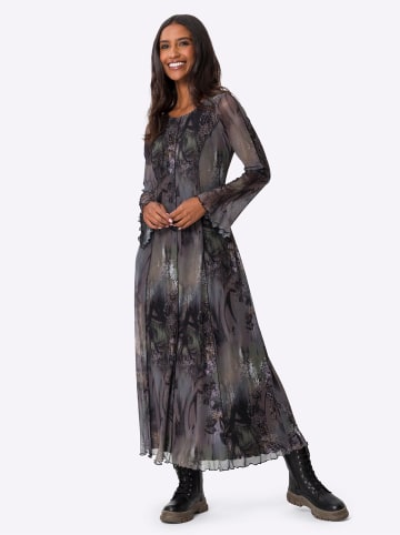 Heine Druckkleid in dunkeltaupe-schwarz-bedruckt
