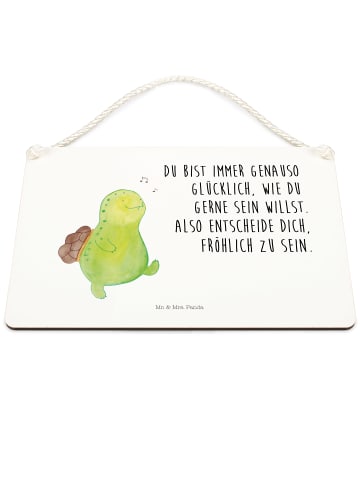 Mr. & Mrs. Panda Deko Schild Schildkröte Pfeifen mit Spruch in Weiß