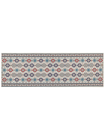 Beliani Kurzflor HACILAR in Bunt/Rot/Beige - (W) 80 x (L) 240 cm