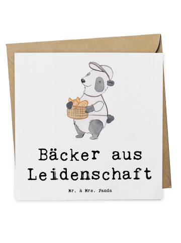 Mr. & Mrs. Panda Deluxe Karte Bäcker Leidenschaft mit Spruch in Weiß